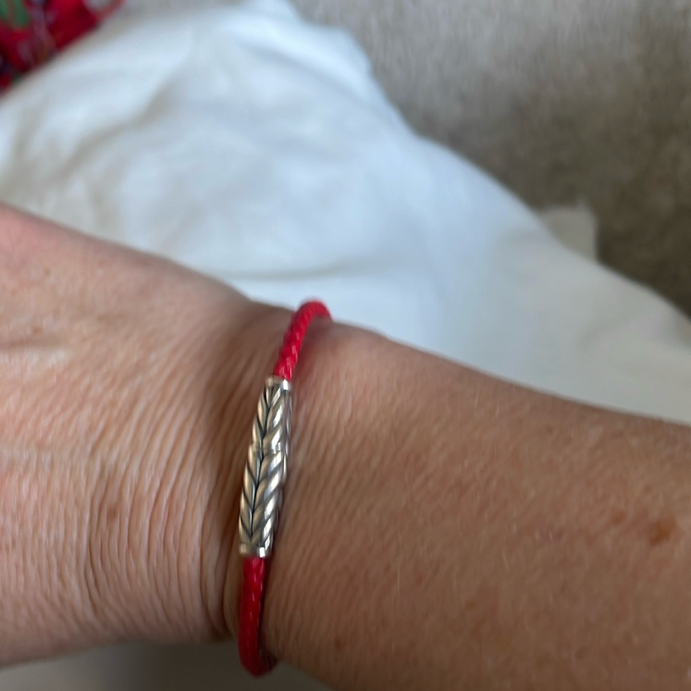 David Yurman red men’s leather Chevron bracelet